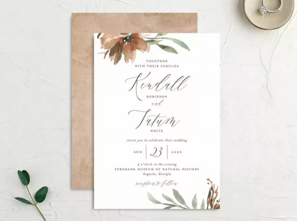 Undangan Penikahan Sederhana Floral